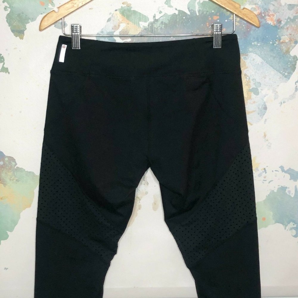Zella Mesh Accent Leggings Size Medium Black - Picture 6 of 8
